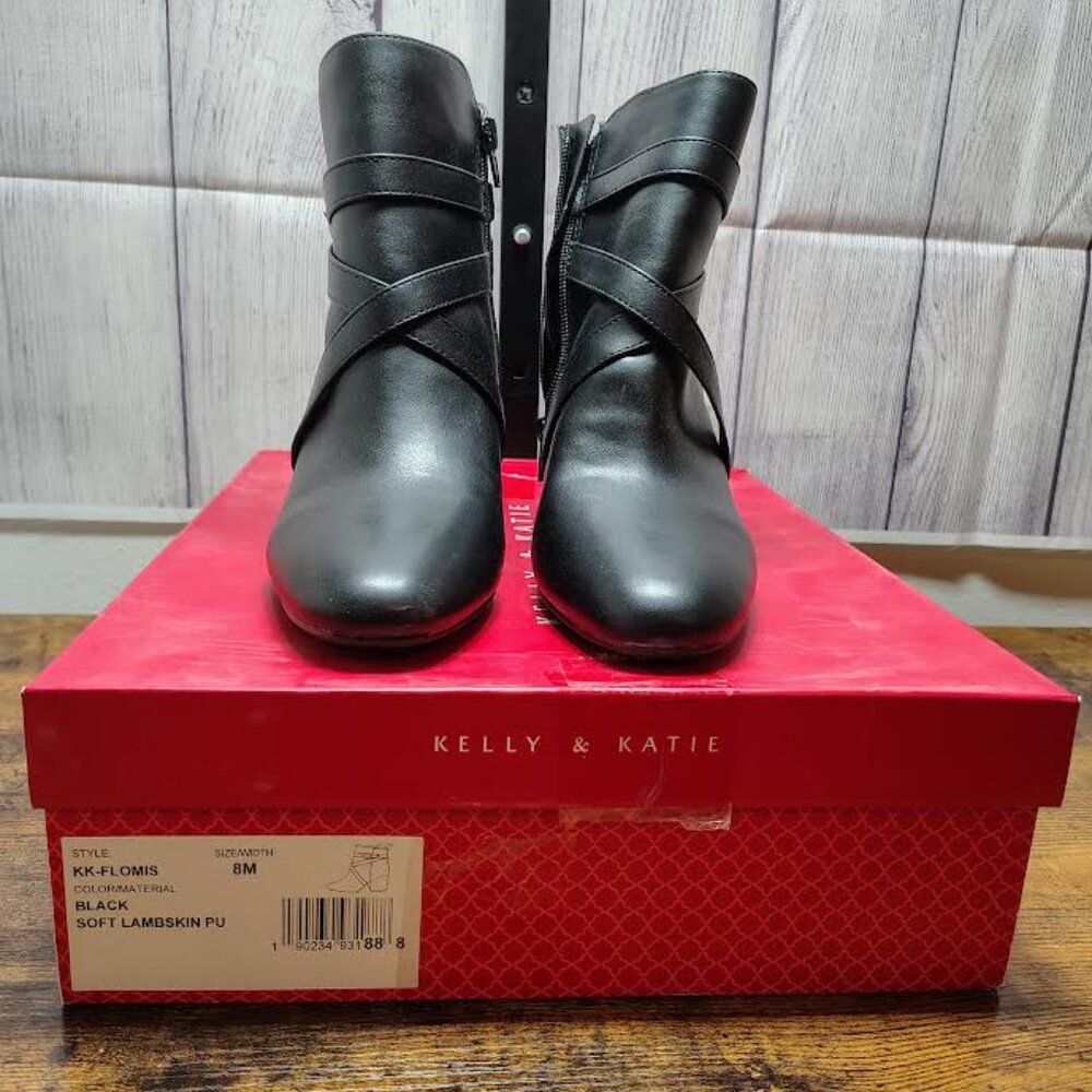 Kelly and Katie Size 8 Women's KK-Flomis Black Boots Pre-owned, Excellent